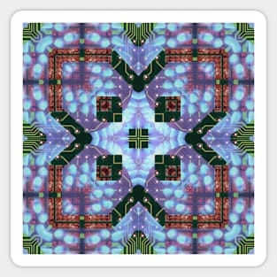 Circuitboard fire Kaleidoscope Pattern (Seamless) 12 Sticker